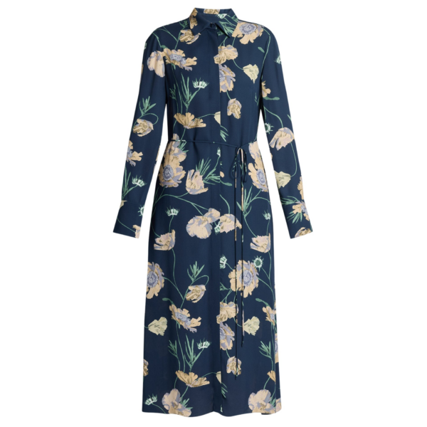 Erdem Floral Crepe Long Sleeve Midi Shirt Dress - Dresses - British Romantic Luxury at Coveti