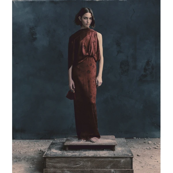 Erdem Floral Creponne Jacquard Drape Gown - Dresses - British Romantic Luxury at Coveti