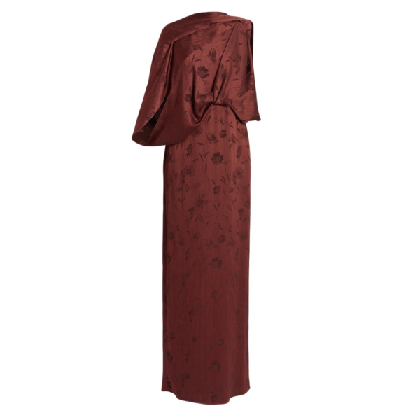Erdem Floral Creponne Jacquard Drape Gown - Dresses - British Romantic Luxury at Coveti