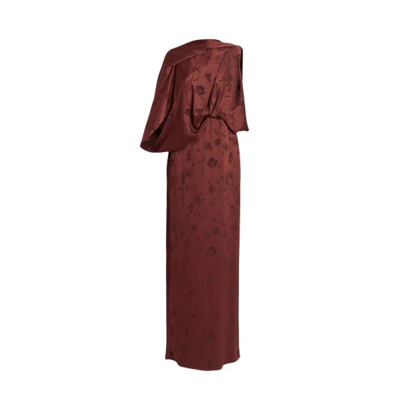 Erdem Floral Creponne Jacquard Drape Gown - Dresses - British Romantic Luxury at Coveti