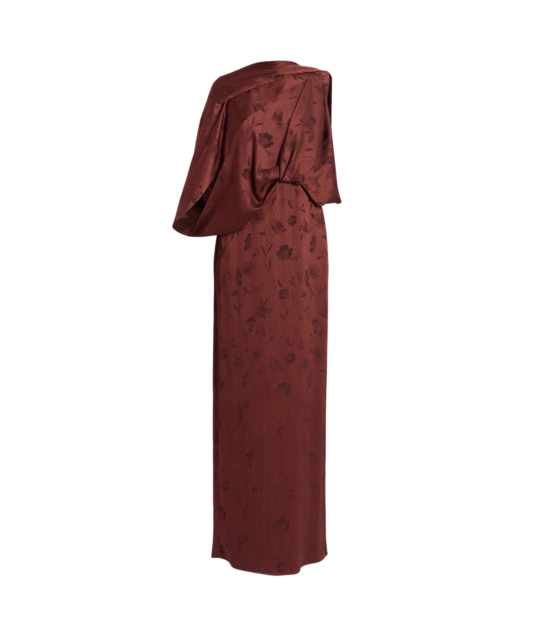 Erdem Floral Creponne Jacquard Drape Gown