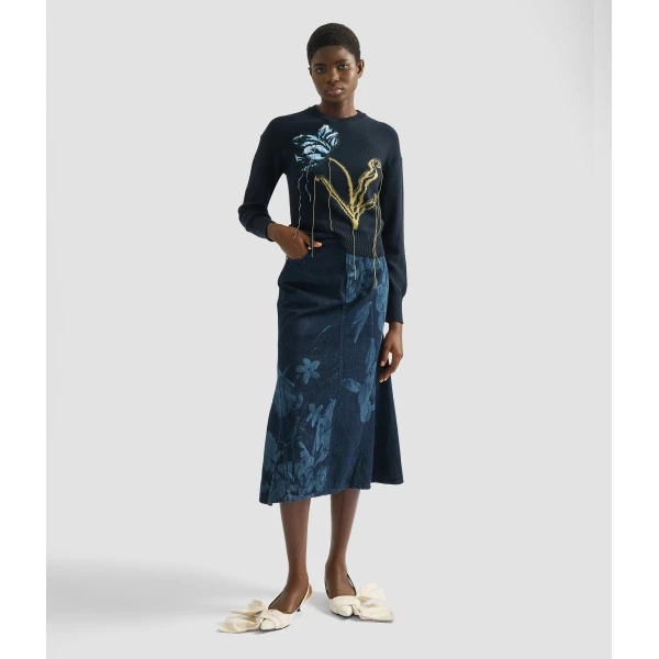 Erdem Floral Crew Neck Jumper - Knitwear - British Romantic Luxury at Coveti