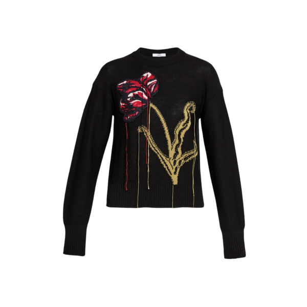 Erdem Floral Crew Neck Jumper - Knitwear - British Romantic Luxury at Coveti