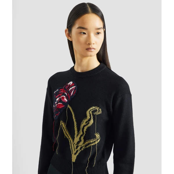 Erdem Floral Crew Neck Jumper - Knitwear - British Romantic Luxury at Coveti