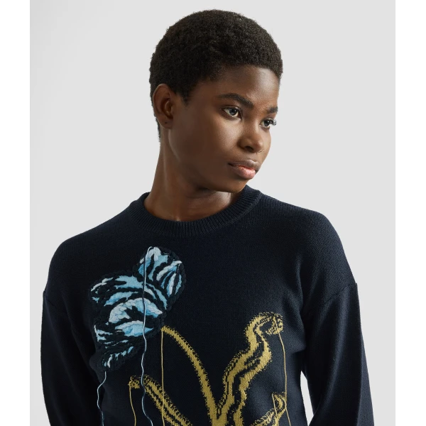 Erdem Floral Crew Neck Jumper - Knitwear - British Romantic Luxury at Coveti