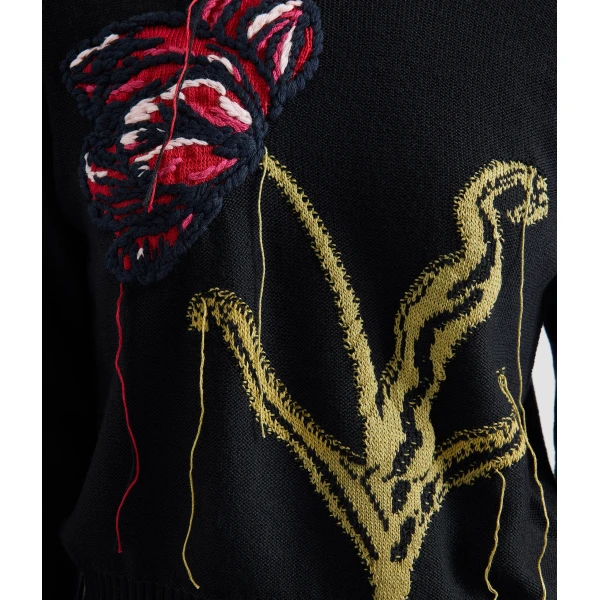 Erdem Floral Crew Neck Jumper - Knitwear - British Romantic Luxury at Coveti