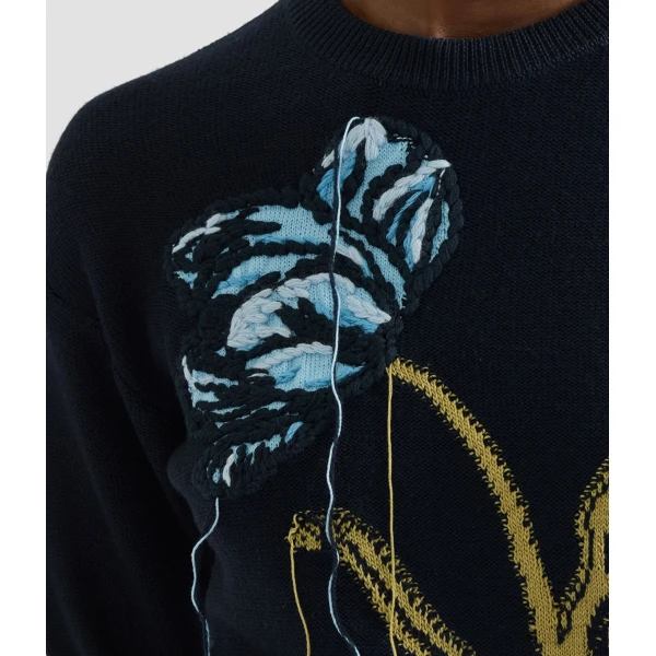 Erdem Floral Crew Neck Jumper - Knitwear - British Romantic Luxury at Coveti
