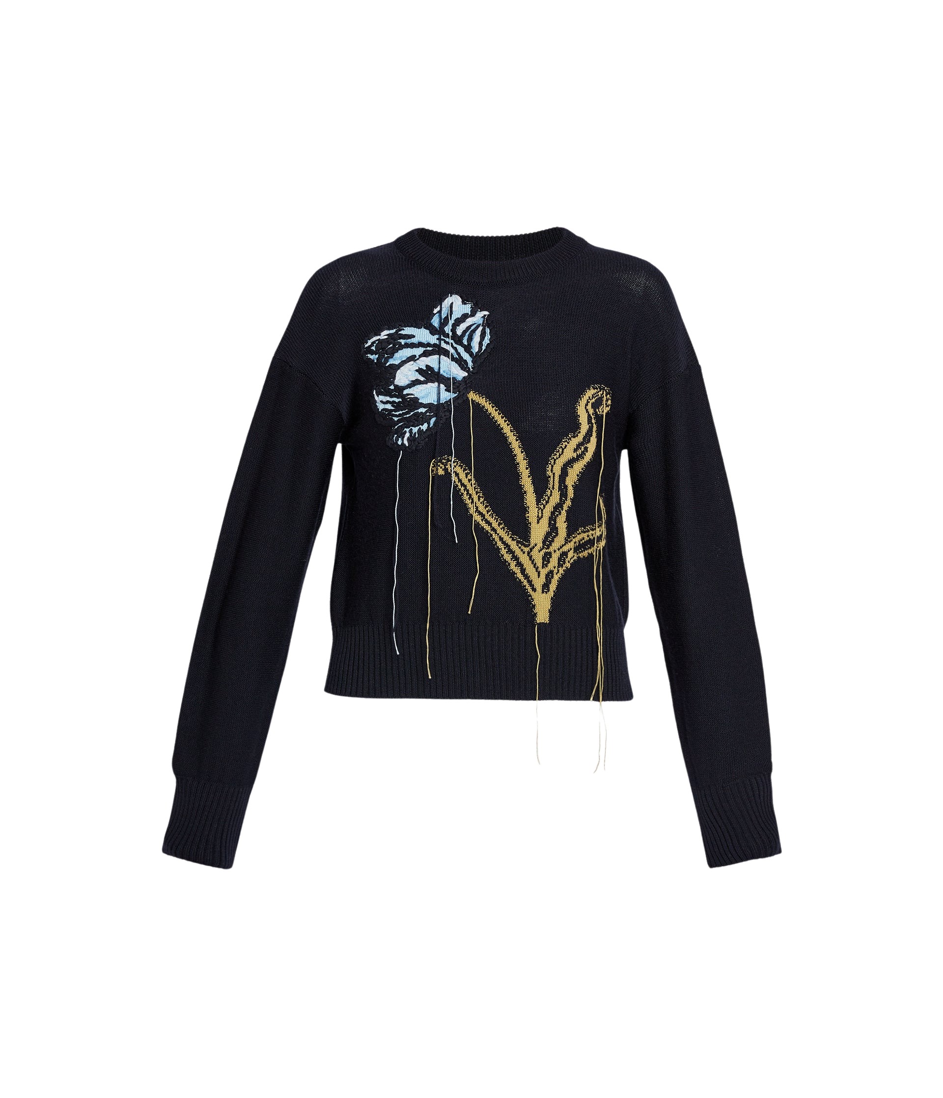Erdem Floral Crew Neck Jumper - Knitwear - British Romantic Luxury at Coveti