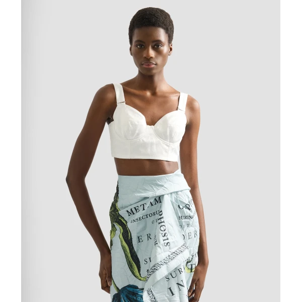 Erdem Floral Crushed Satin Bra Top - Tops - British Romantic Luxury at Coveti