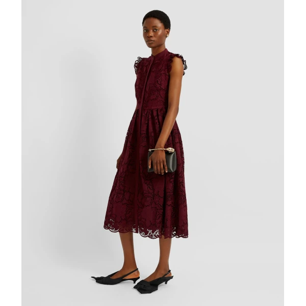 Erdem Floral Cutwork Flared Midi Dress - Dresses - British Romantic Luxury at Coveti