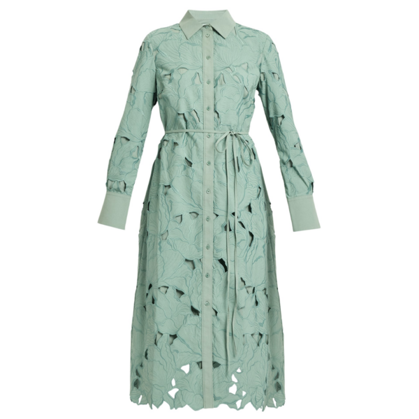 Erdem Floral Cutwork Long Sleeve Midi Dress - Dresses - British Romantic Luxury at Coveti