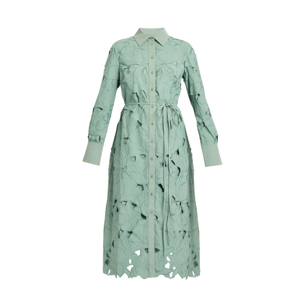 Erdem Floral Cutwork Long Sleeve Midi Dress - Dresses - British Romantic Luxury at Coveti