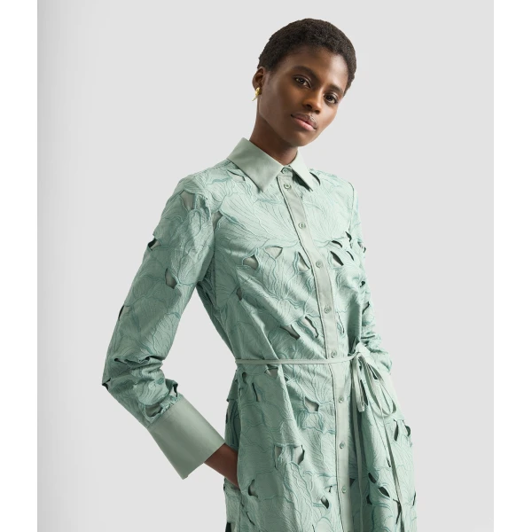 Erdem Floral Cutwork Long Sleeve Midi Dress - Dresses - British Romantic Luxury at Coveti