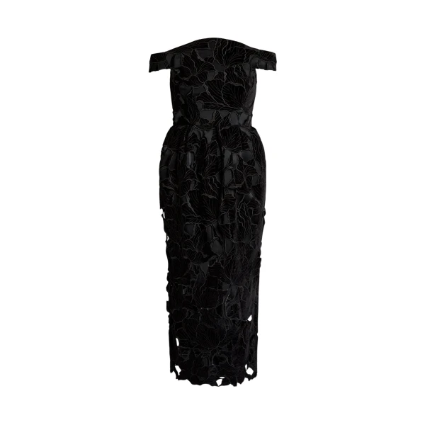 Erdem Floral Cutwork Off The Shoulder Midi Dress - Dresses - British Romantic Luxury at Coveti