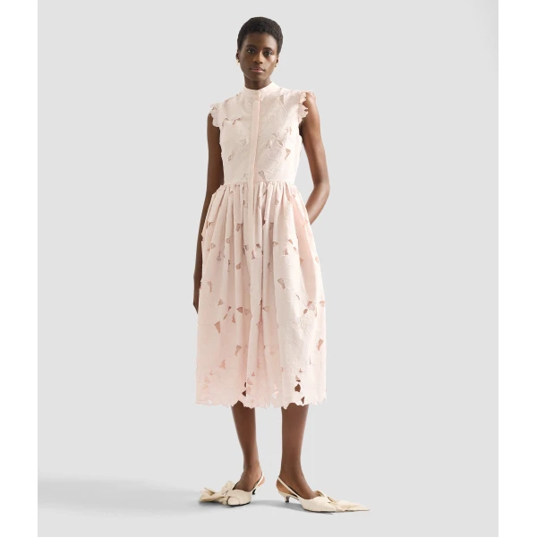 Erdem Floral Cutwork Sleeveless Midi Dress - Dresses - British Romantic Luxury at Coveti