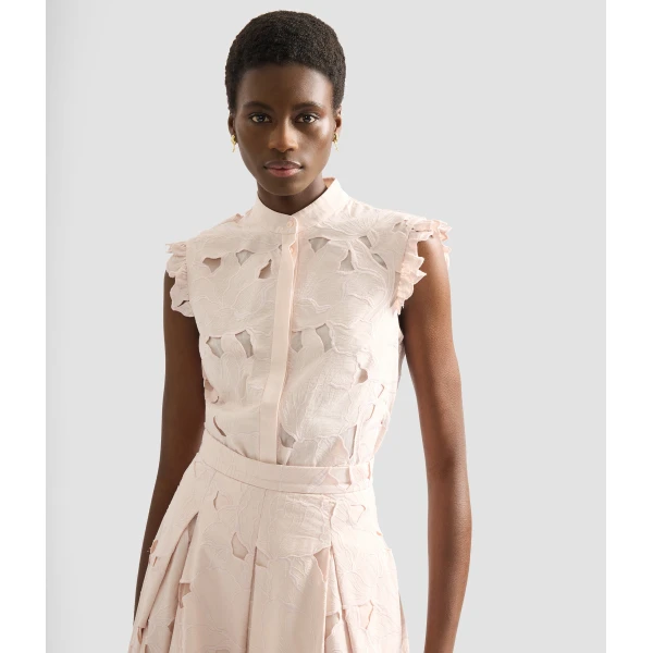 Erdem Floral Cutwork Sleeveless Shirt - Tops - British Romantic Luxury at Coveti