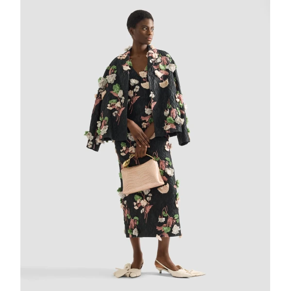 Erdem Floral Embroidered Cloque Jacket - Jackets - British Romantic Luxury at Coveti