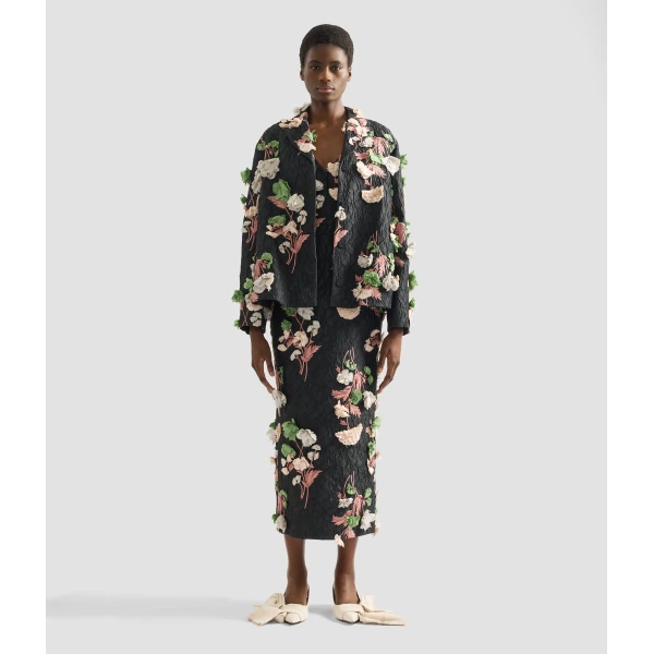 Erdem Floral Embroidered Cloque Jacket - Jackets - British Romantic Luxury at Coveti