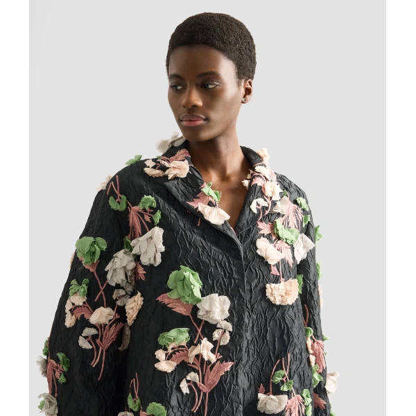 Erdem Floral Embroidered Cloque Jacket - Jackets - British Romantic Luxury at Coveti
