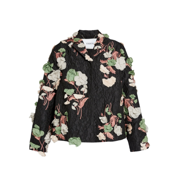 Erdem Floral Embroidered Cloque Jacket - Jackets - British Romantic Luxury at Coveti