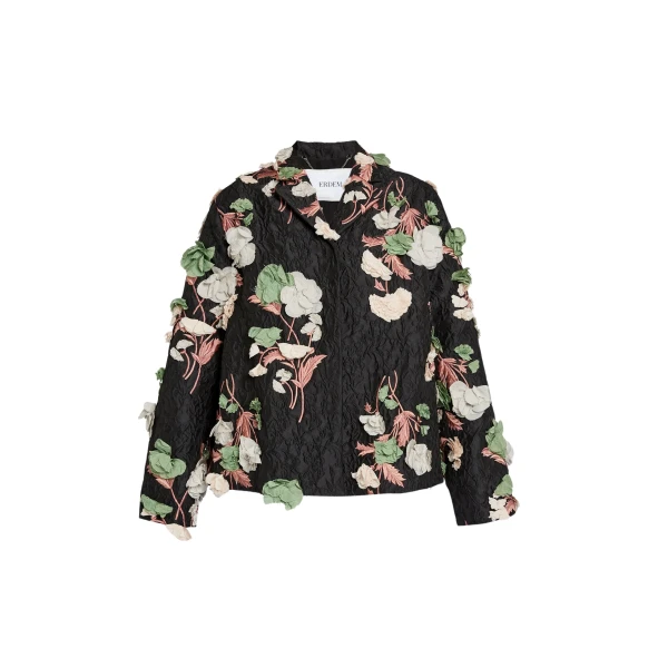 Erdem Floral Embroidered Cloque Jacket - Jackets - British Romantic Luxury at Coveti
