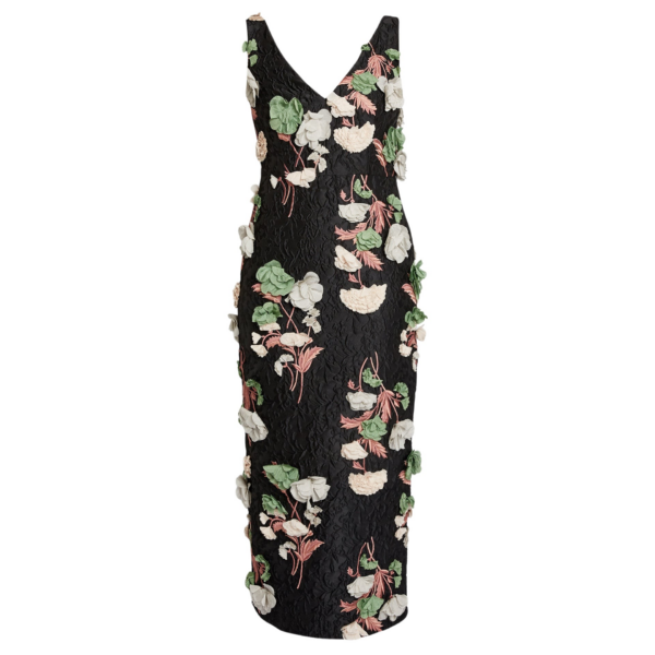 Erdem Floral Embroidered Cloque Sleeveless Midi Dress - Dresses - British Romantic Luxury at Coveti