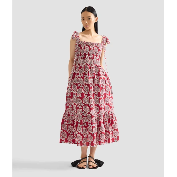 Erdem Floral Embroidered Cotton Sleeveless Midi Dress - Dresses - British Romantic Luxury at Coveti