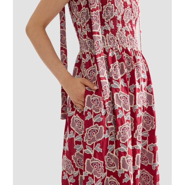 Erdem Floral Embroidered Cotton Sleeveless Midi Dress - Dresses - British Romantic Luxury at Coveti