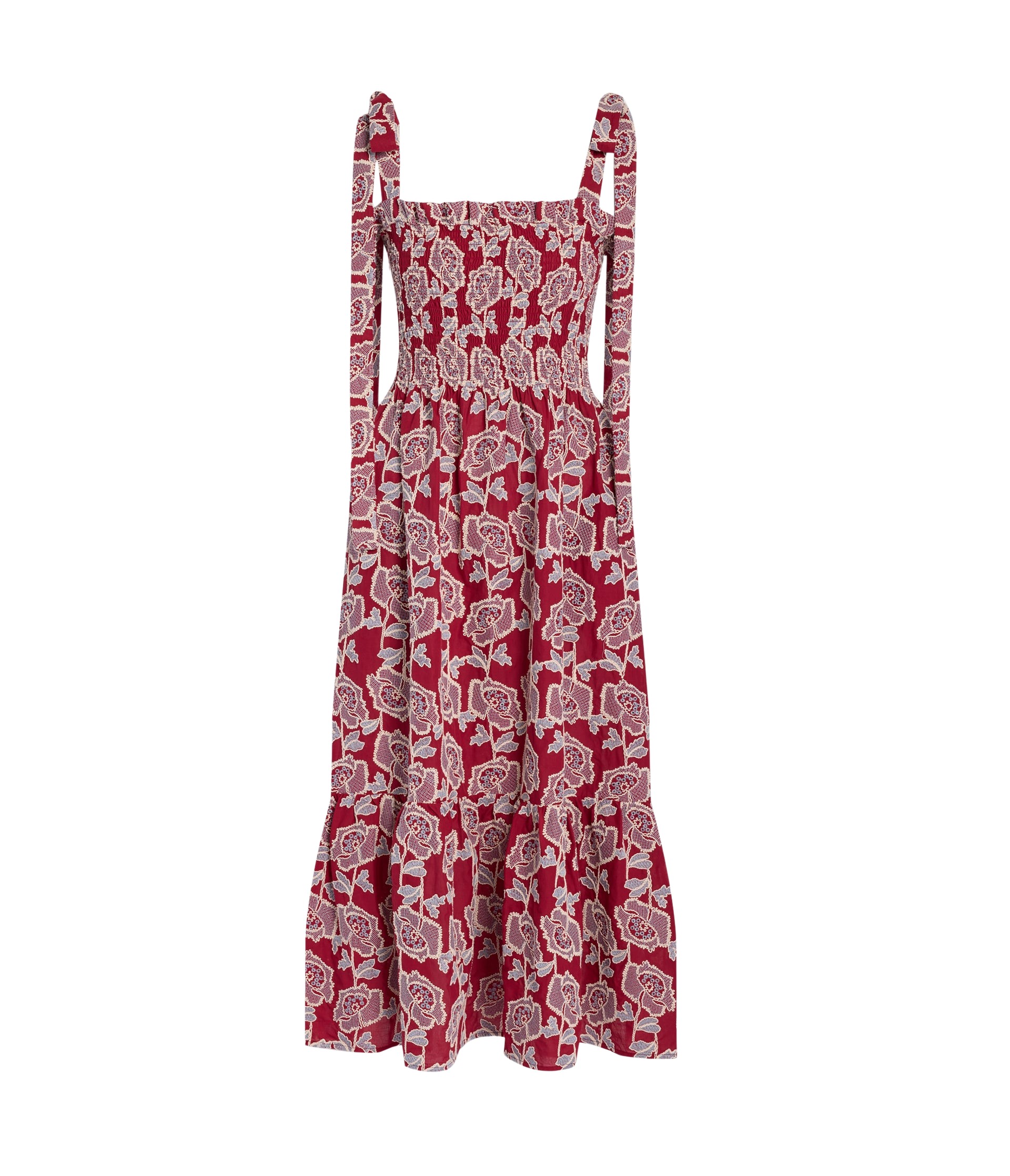Erdem Floral Embroidered Cotton Sleeveless Midi Dress