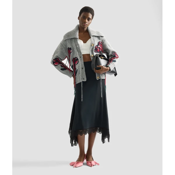 Erdem Floral Embroidered Knit Cardigan - Knitwear - British Romantic Luxury at Coveti