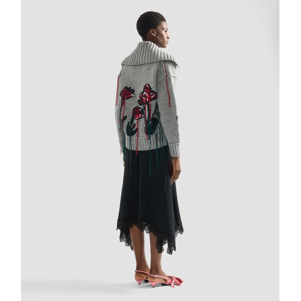 Erdem Floral Embroidered Knit Cardigan - Knitwear - British Romantic Luxury at Coveti