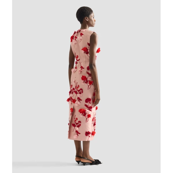 Erdem Floral Embroidered Mikado Sleeveless Midi Dress - Dresses - British Romantic Luxury at Coveti