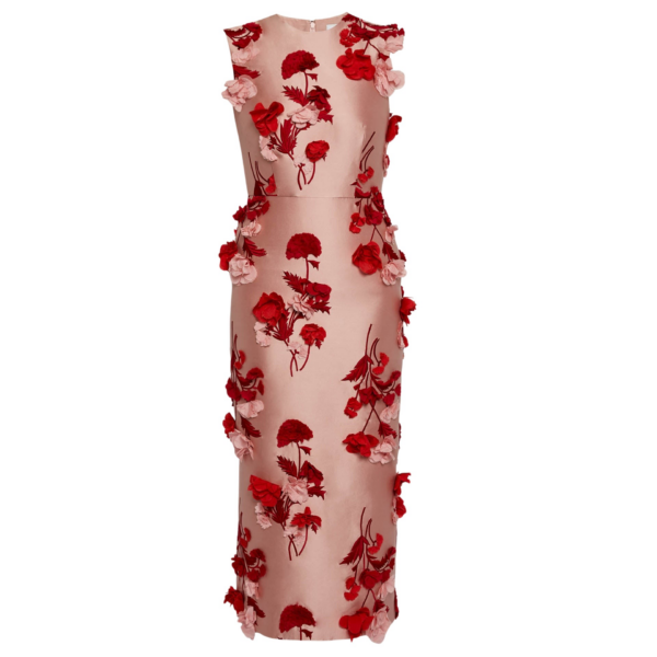 Erdem Floral Embroidered Mikado Sleeveless Midi Dress - Dresses - British Romantic Luxury at Coveti