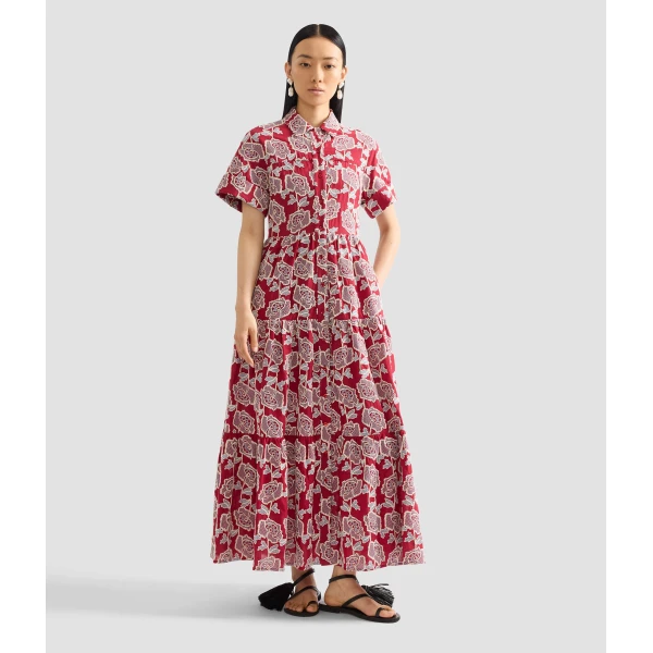 Erdem Floral Embroidered Tiered Midi Dress - Dresses - British Romantic Luxury at Coveti