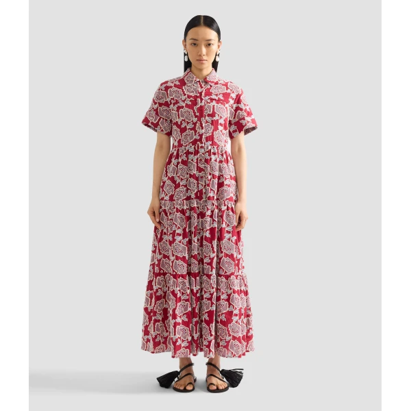 Erdem Floral Embroidered Tiered Midi Dress - Dresses - British Romantic Luxury at Coveti