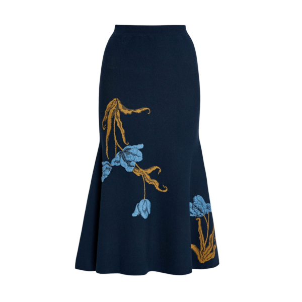 Erdem Floral Jacquard A Line Knit Skirt - Skirts - British Romantic Luxury at Coveti