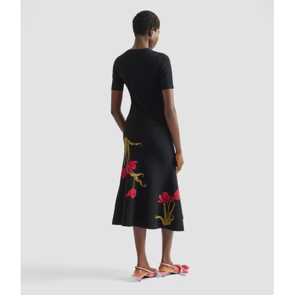 Erdem Floral Jacquard A Line Knit Skirt - Skirts - British Romantic Luxury at Coveti