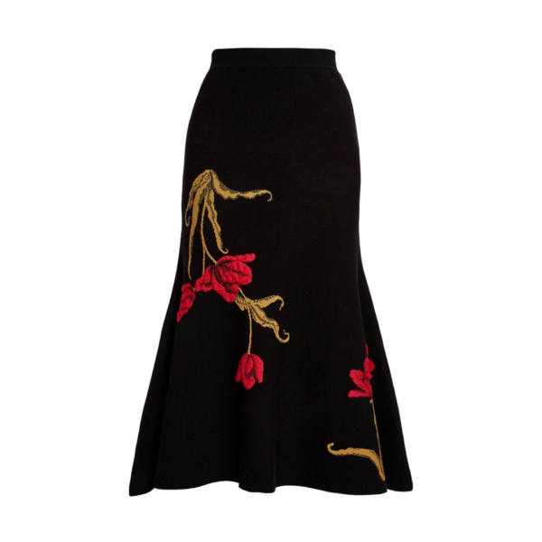 Erdem Floral Jacquard A Line Knit Skirt - Skirts - British Romantic Luxury at Coveti