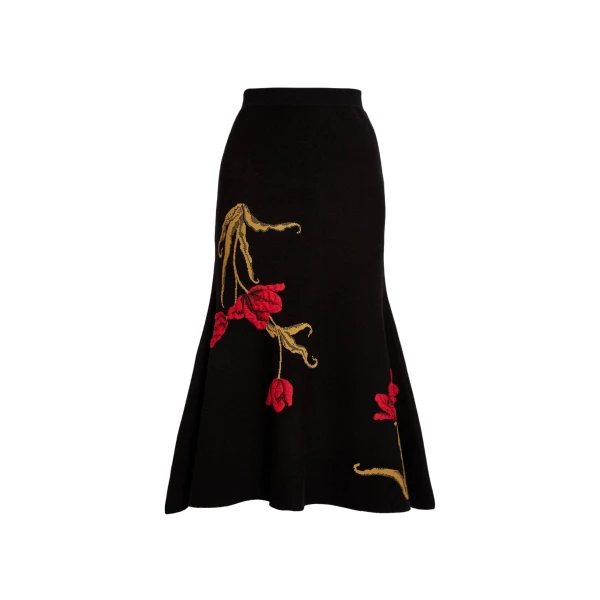 Erdem Floral Jacquard A Line Knit Skirt - Skirts - British Romantic Luxury at Coveti
