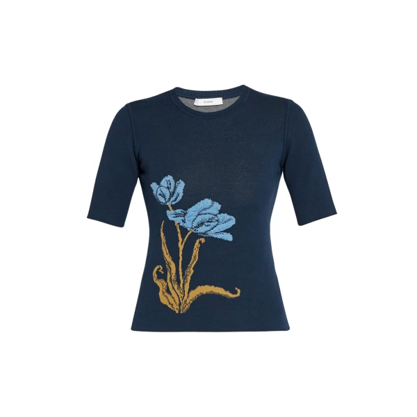 Erdem Floral Jacquard Knit Jumper - Knitwear - British Romantic Luxury at Coveti