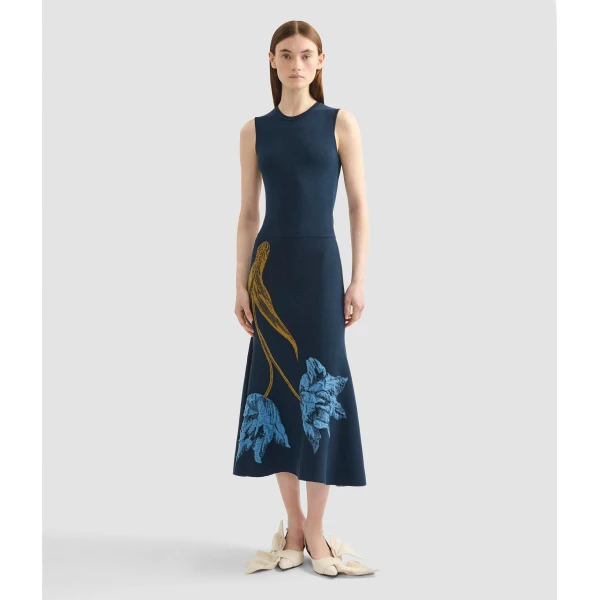 Erdem Floral Jacquard Sleeveless Knit Dress - Dresses - British Romantic Luxury at Coveti