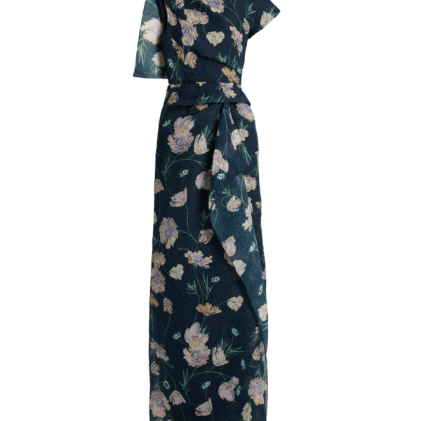 Erdem Floral Organza Cloque Asymmetric Gown - Dresses - British Romantic Luxury at Coveti
