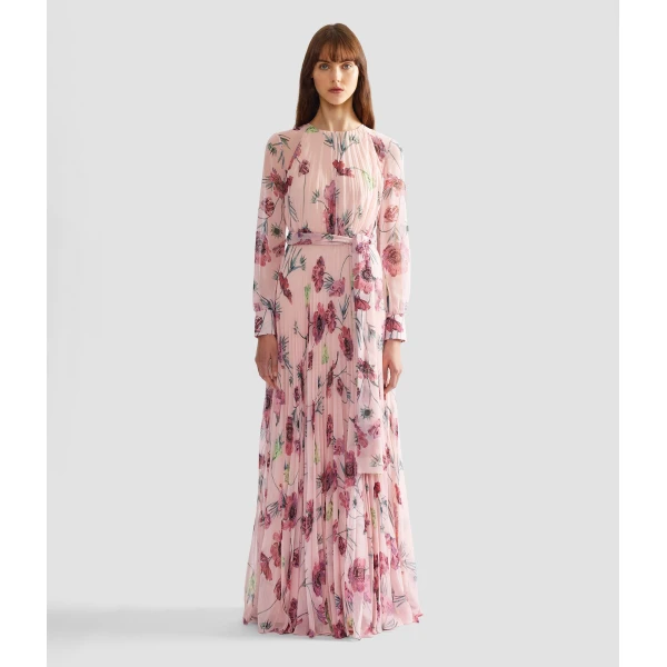 Erdem Floral Pleatable Voile Long Sleeve Gown - Dresses - British Romantic Luxury at Coveti