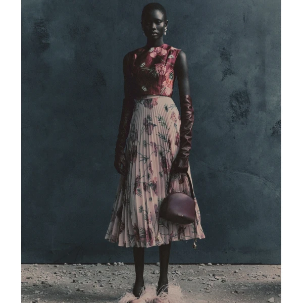 Erdem Floral Pleatable Voile Midi Skirt - Skirts - British Romantic Luxury at Coveti