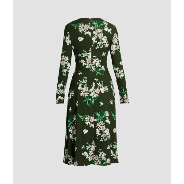 Erdem Floral Ponte Long Sleeve Midi Dress - Dresses - British Romantic Luxury at Coveti