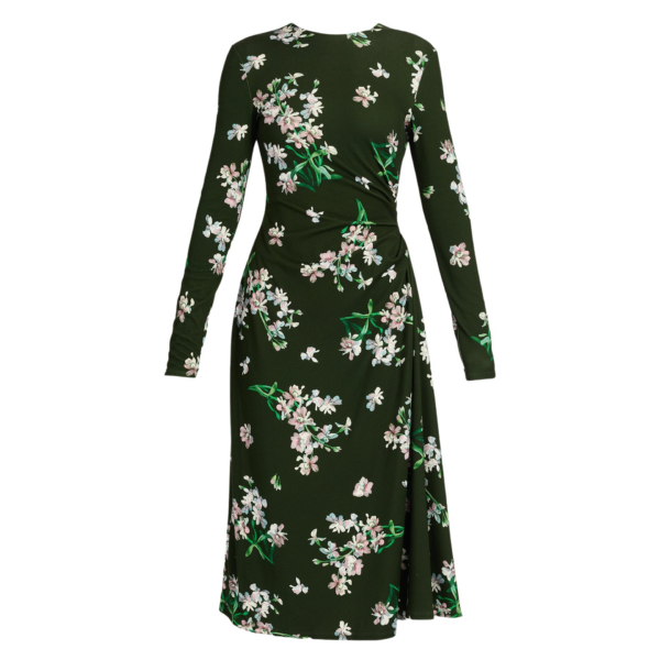 Erdem Floral Ponte Long Sleeve Midi Dress - Dresses - British Romantic Luxury at Coveti