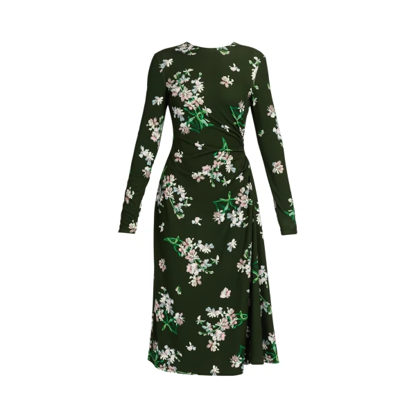 Erdem Floral Ponte Long Sleeve Midi Dress - Dresses - British Romantic Luxury at Coveti