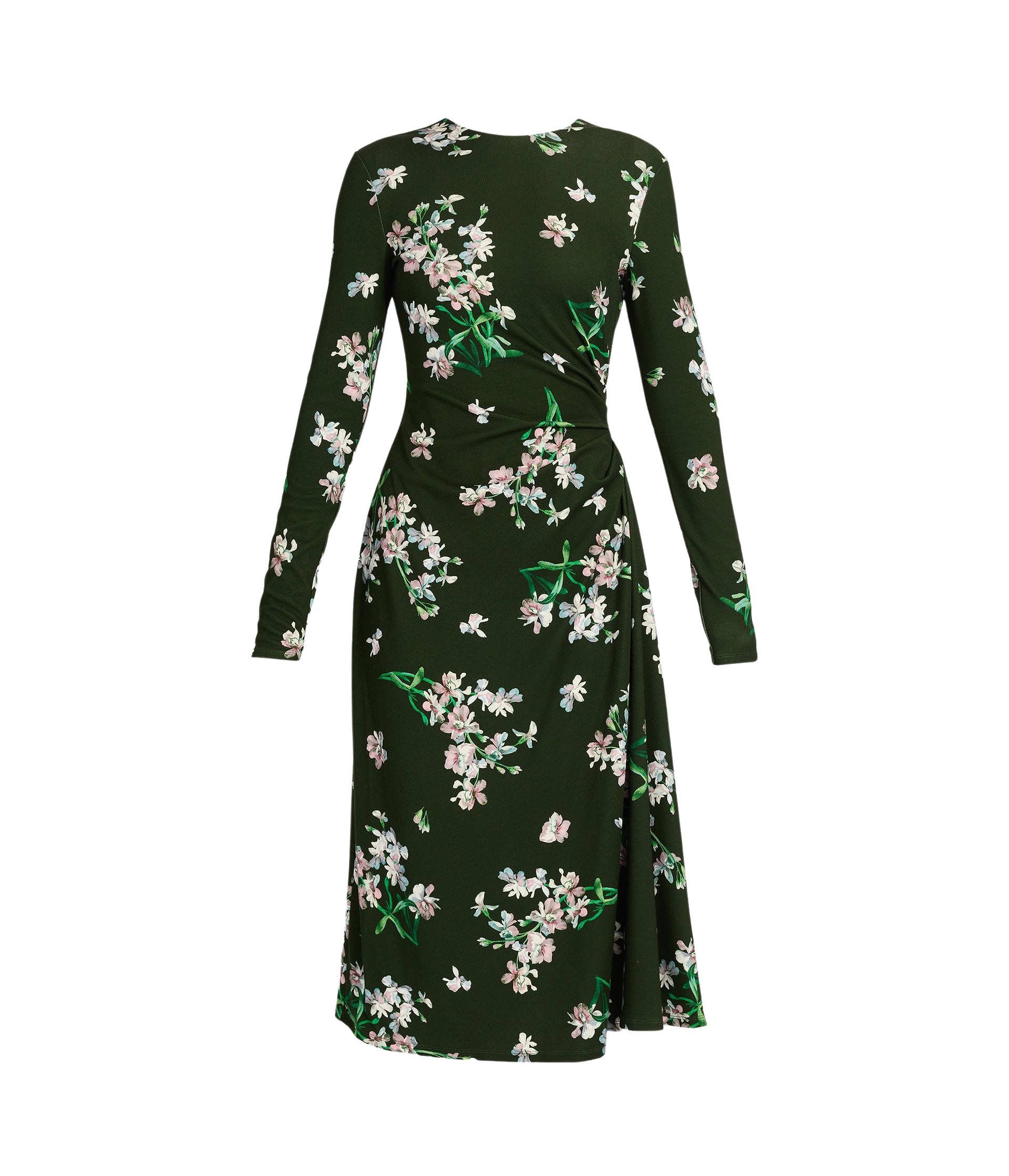 Erdem Floral Ponte Long Sleeve Midi Dress