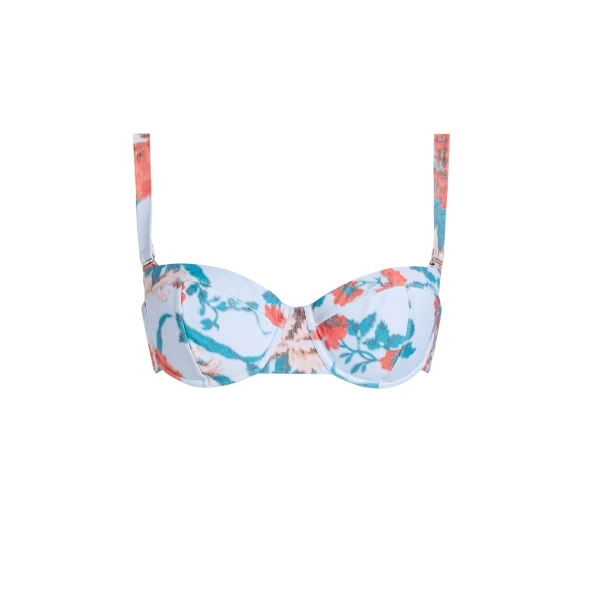 Erdem Floral Print Bikini Top - Beachwear - British Romantic Luxury at Coveti