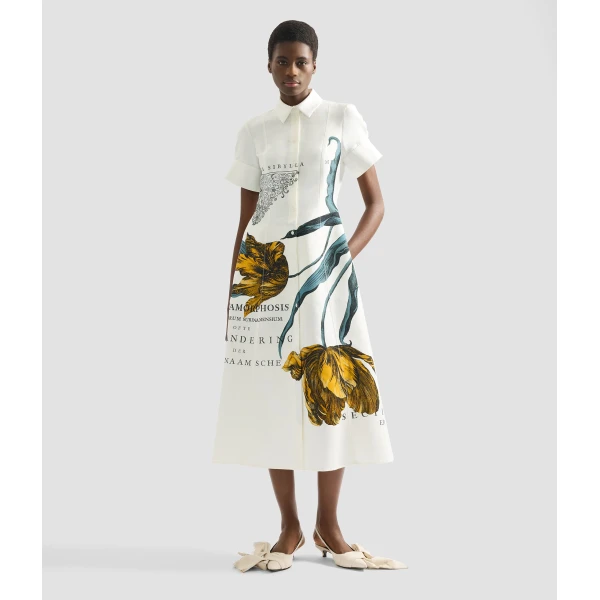 Erdem Floral Print Cotton Faille Midi Dress - Dresses - British Romantic Luxury at Coveti